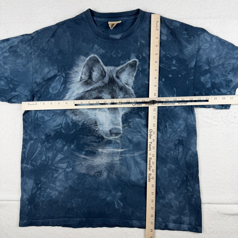 The Mountain Wolf Reflection Tie Dye T-Shirt Mens XL Blue Nature Graphic Tee - Picture 4 of 8